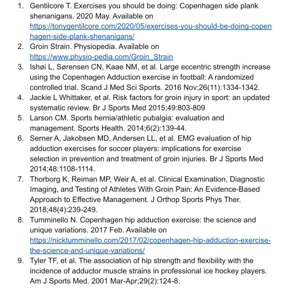 adductor strains